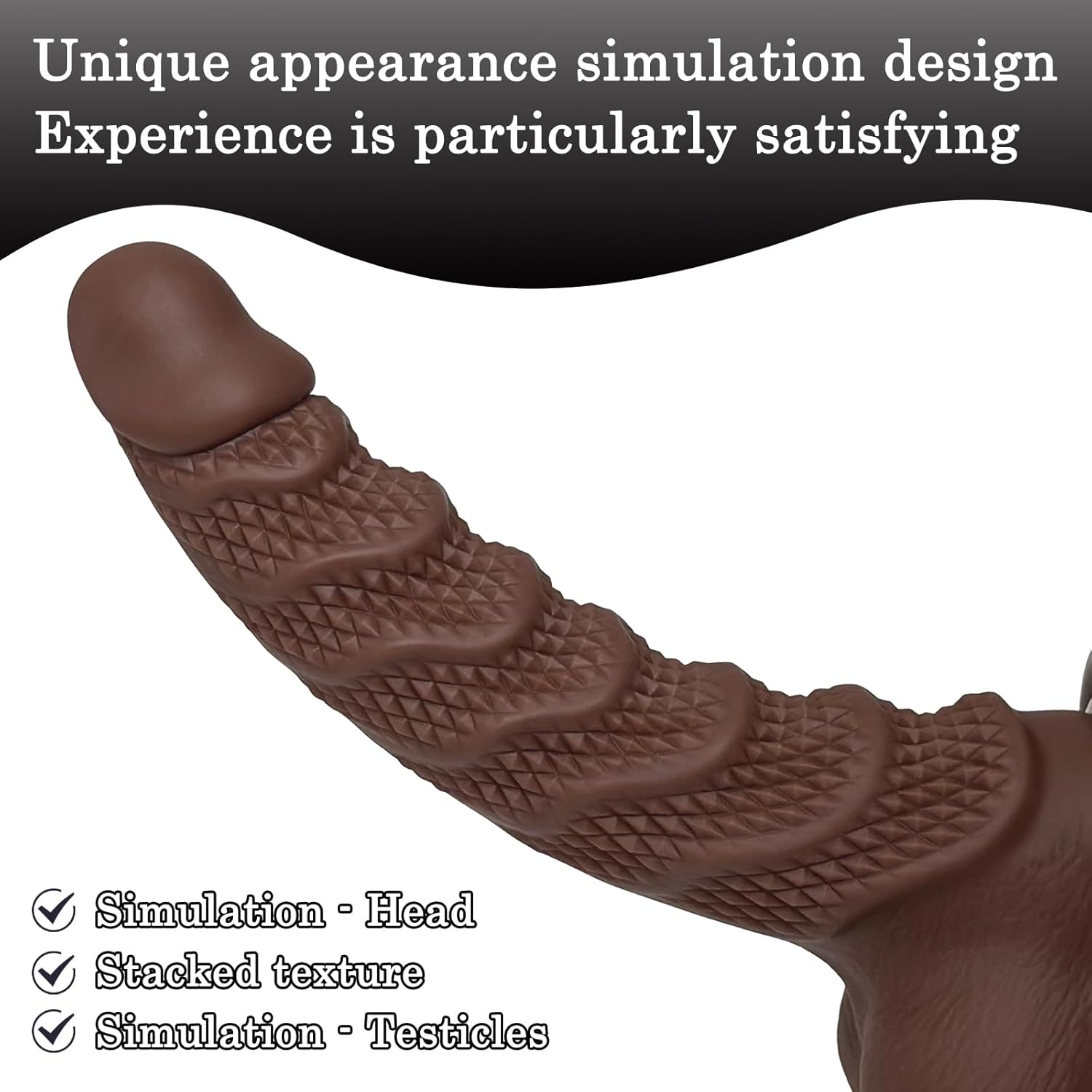 AMZII 5.0 Dildo, Plug, Wavy Dildos, Realistic Dildo with Suction Cup, Dilo Tail Plug for Women Men, Dilos Men, Plug, Balls, Chain, Butt Plug (Brown, XL) – Bild 3