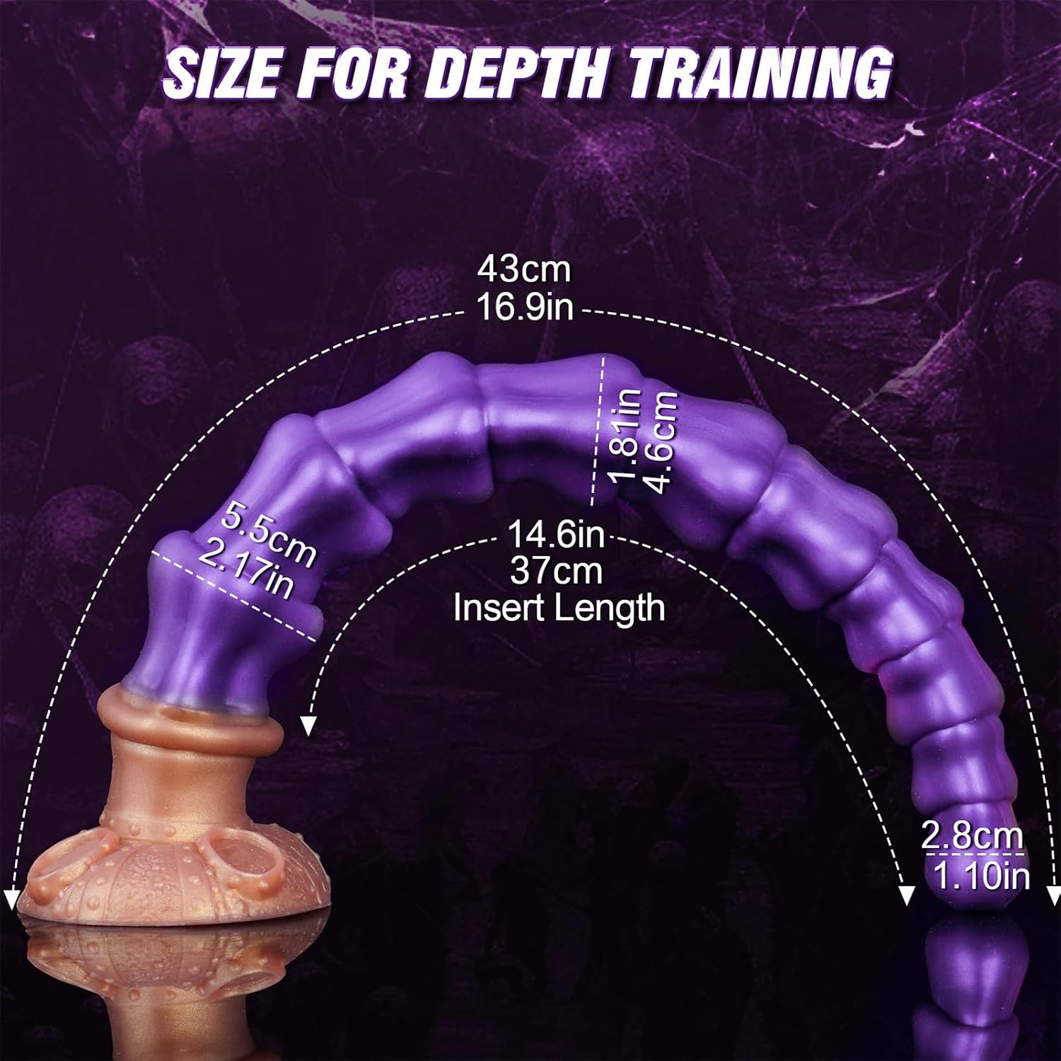 43cm Extra Lang Analplug Silikon Anal Dildo Anal Kette mit Saugnapf Superweich Analdildo Butt Plug Prostata Stimulator Masturbator Anus Dilatator SM Sexspielzeug für Frauen Männer – Bild 2