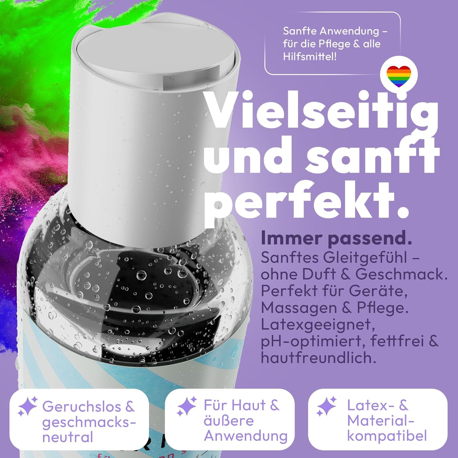 Water-Based Lubricant 250 ml - Odourless & Tasteless - Ideal for Silicone Products & Massagers - Dermatologically Tested - Long-Lasting Lubricant for Men and Women - Pack of 3 – Bild 3