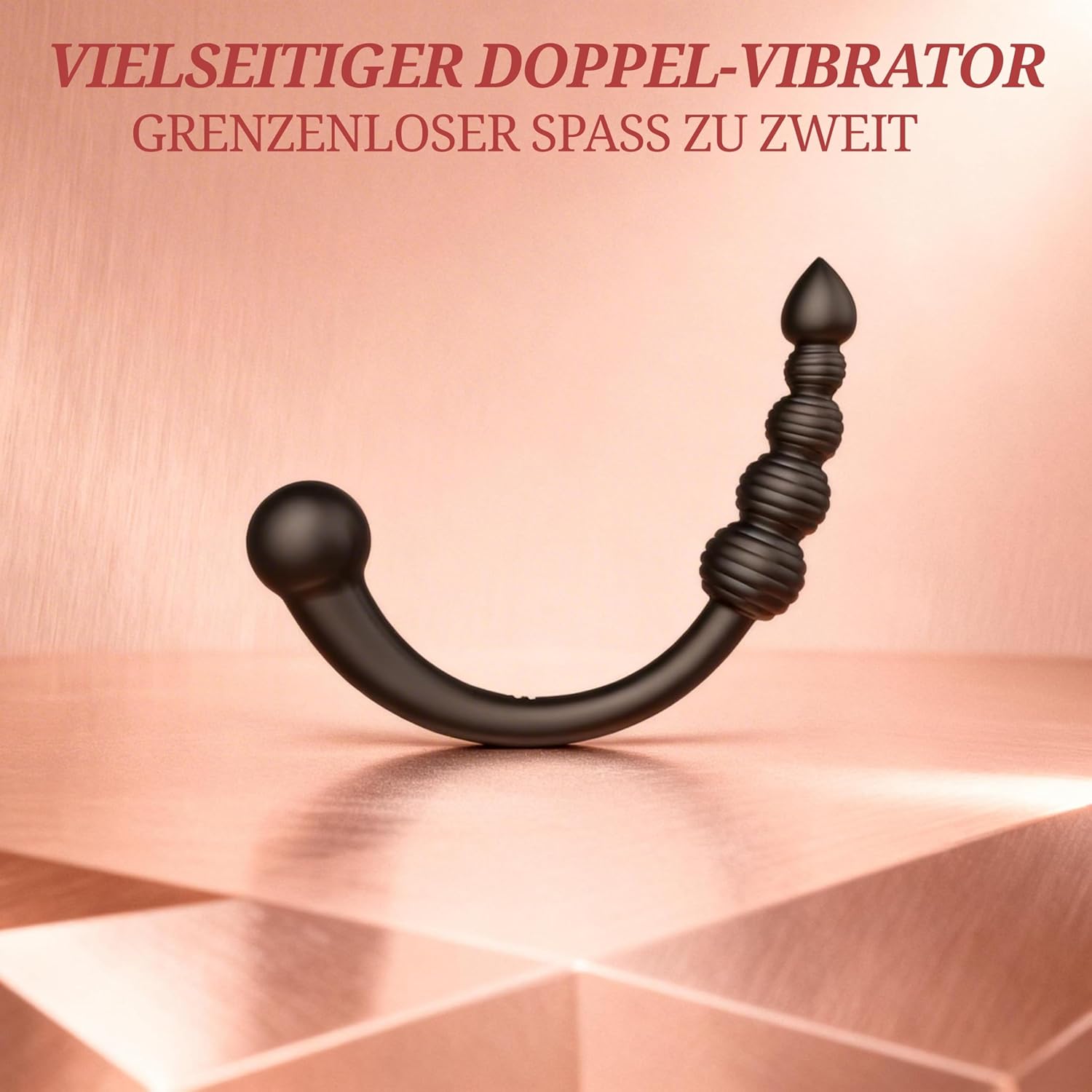 FOPS Double-Sided Strap-On Vibrator 35 cm - Double Dildo for Couples and Lesbians, 10 Modes, Beads & Large Ball (Diameter 4 cm), Extremely Hard for Double Penetration, USB Rechargeable A145 – Bild 2