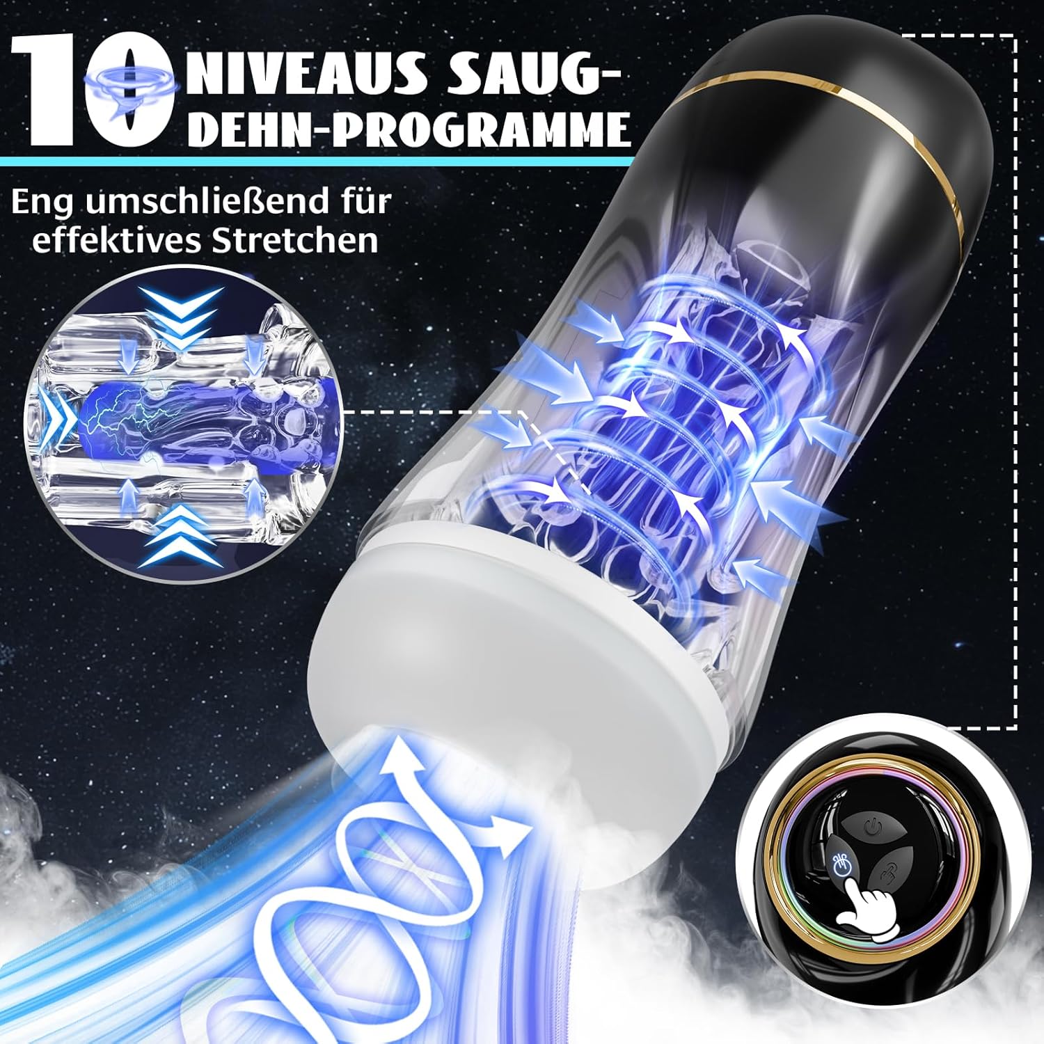 Sex Toy for Men, Sucking Masturbator, 10 Professional Levels Suction Stretch Modes, Double Force All-Round Vibration Masturbating for Men, Electric Pump, Sex Toy Set for Men, Lightweight and – Bild 3