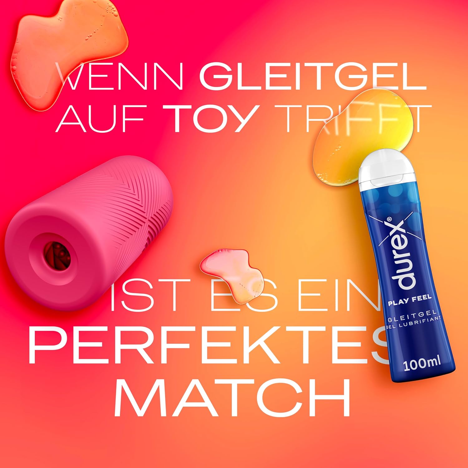 Bundle of Durex Play Feel Lubricant - Water Based, Gentle, pH Friendly + Durex Slide & Ride Masturbation Case - Soft & Studded Masturbation Sleeve - Sex Toy for Men & Couples – Bild 2