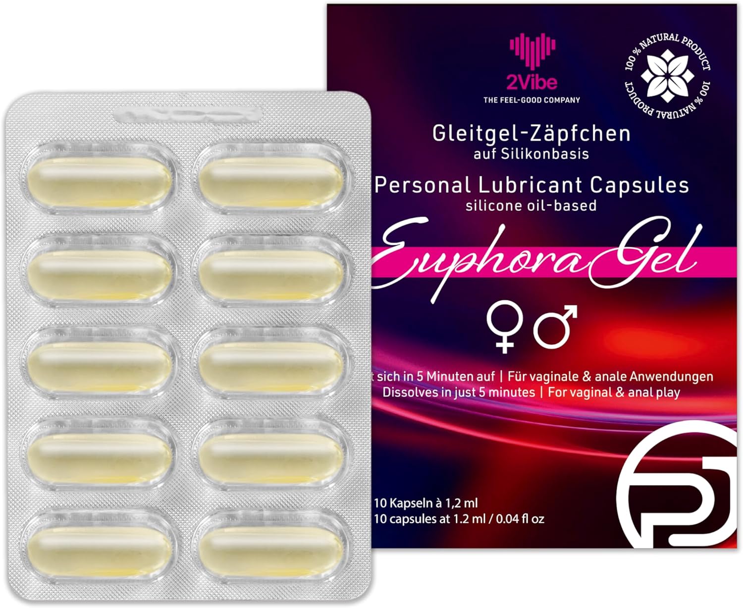 Silicone Based Lubricant Suppositories 10 x 1.2 ml