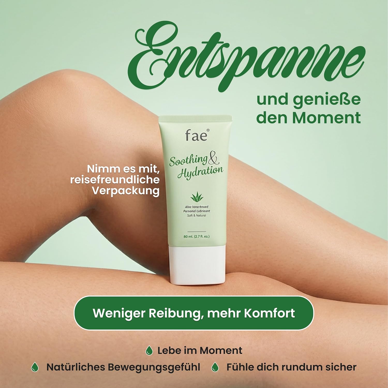 Fae Water-Based Lubricant for Women - 80 ml, Sensitive Lubricant with Aloe Vera, Gentle Intimate Gel for the Intimate Area, pH Skin Neutral, Paraben-Free – Bild 3