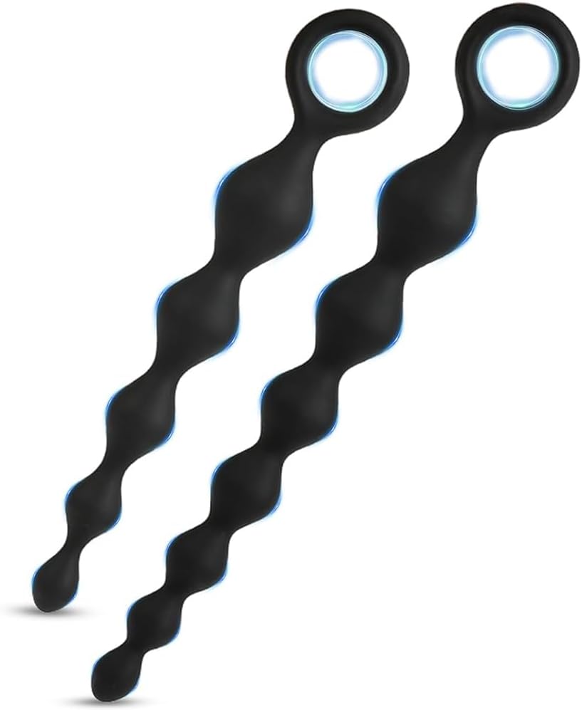 BDSMLOVE Plug Silicone for Women Men, 2 Pieces Butt Plug Balls Chain Plugs Sex Toy Toys Sex Toy for Women Extremely Hard Sex Toy for Couples Extreme Sex