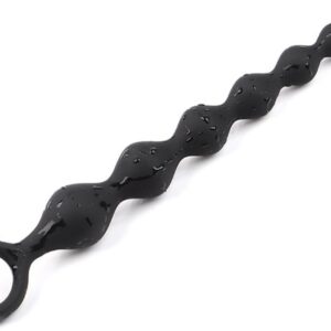 Silicone Butt Plug with 7 Balls, Silicone Balls Bendy, Butt Plug, Plug, Chain, for Sexual Stimulation Gradually, Men, Women, Couples, SM Sex Toy