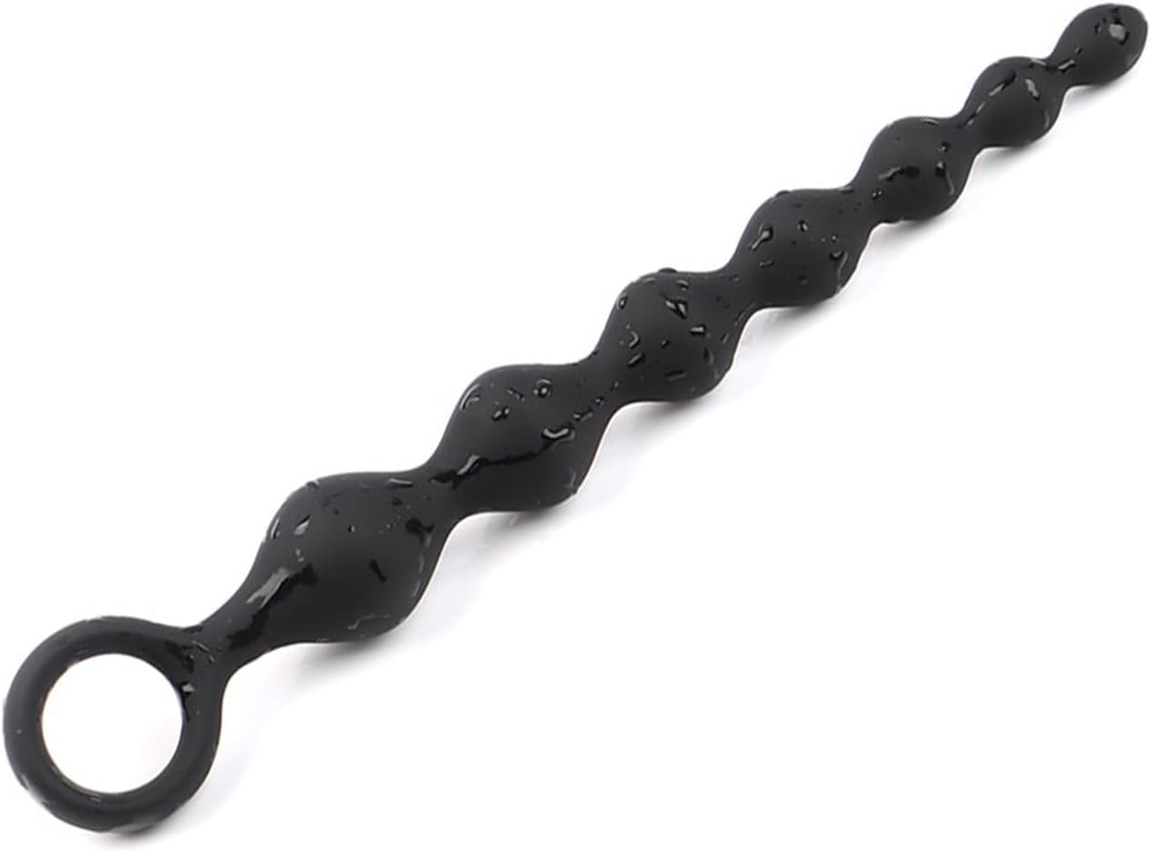 Silicone Butt Plug with 7 Balls, Silicone Balls Bendy, Butt Plug, Plug, Chain, for Sexual Stimulation Gradually, Men, Women, Couples, SM Sex Toy