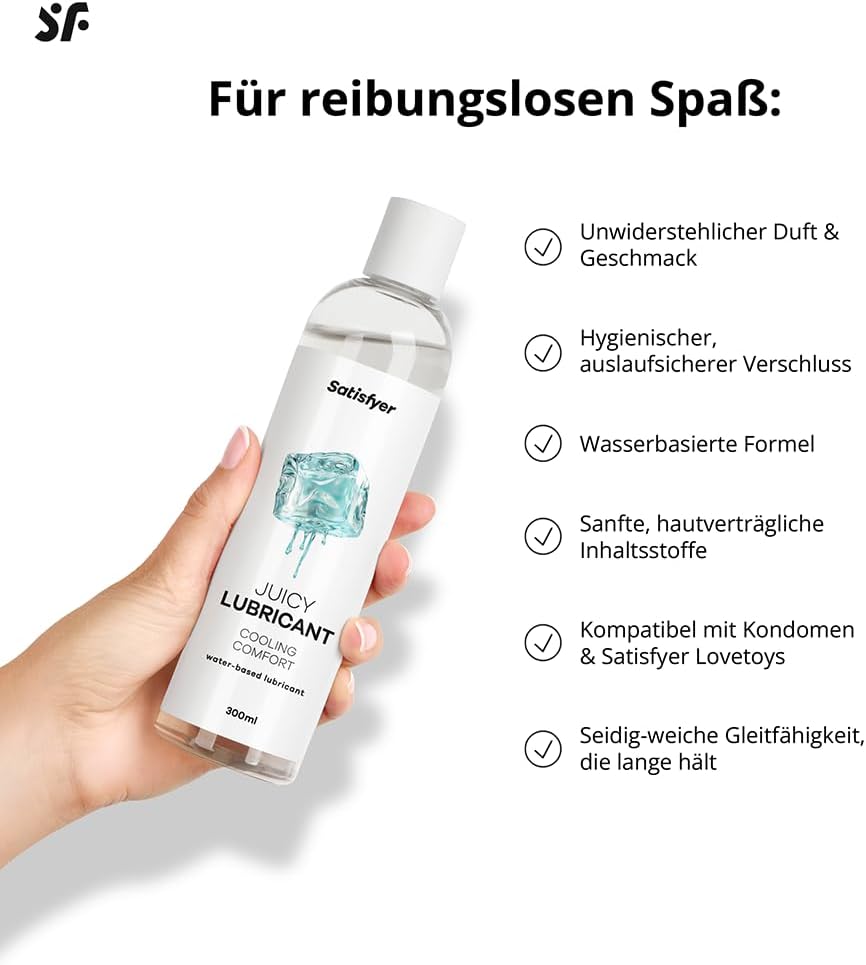 Satisfyer Cooling Comfort Water Based Lubricant 300ml | Water-based lubricant for sensitive skin, oil and grease-free, easy to wipe clean and suitable for condoms, lubricant for sex – Bild 5