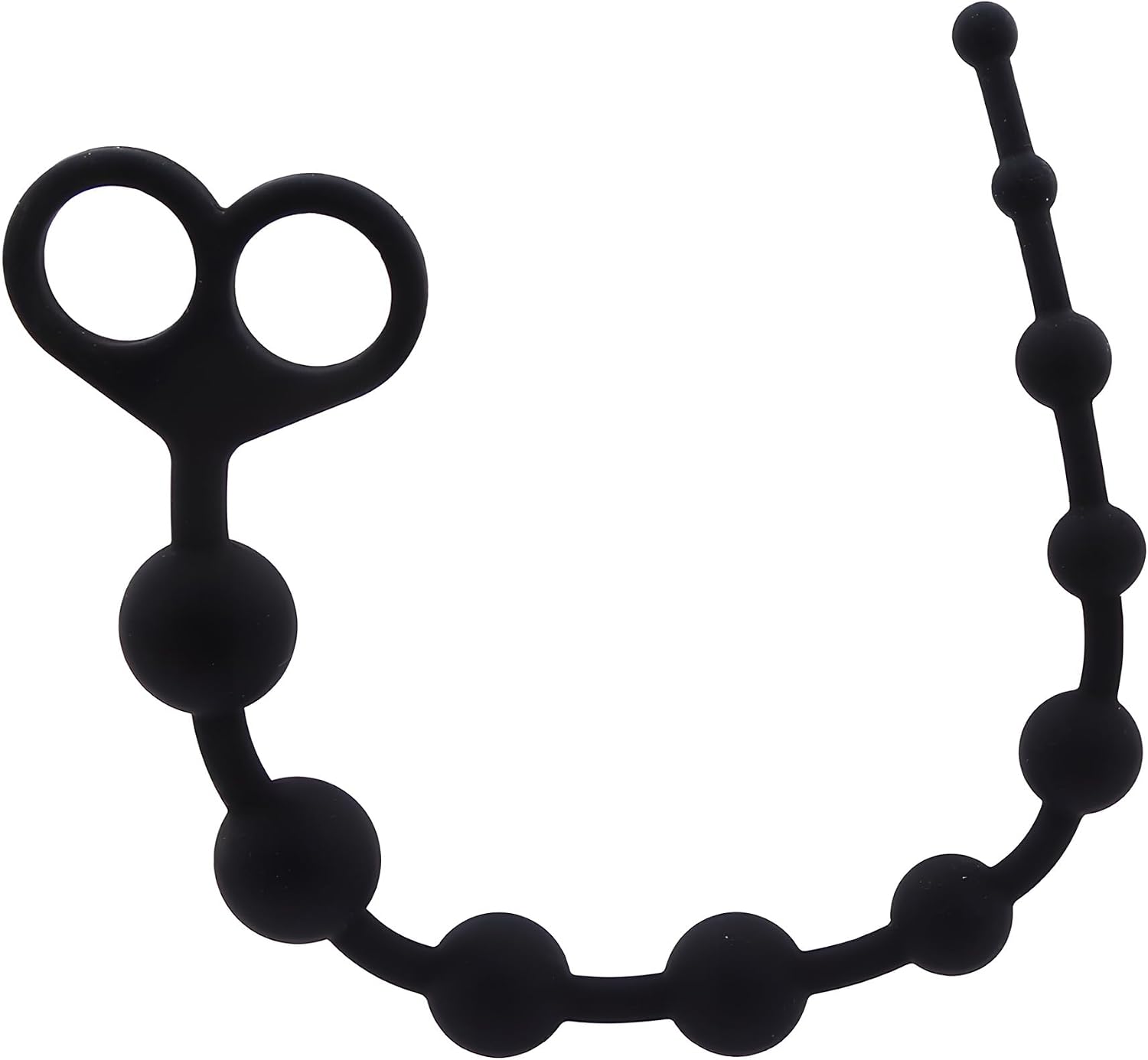 Beauty7 31 cm, Super Flexible Silicone Anal Balls, Anal Chain, Butt Plug, Balls made of Silicone, Anal Dildo, Anal Sex Toy, Anal Masturbator, Anal Plug, Anus Plug with Pull Ring, Colour: Black.