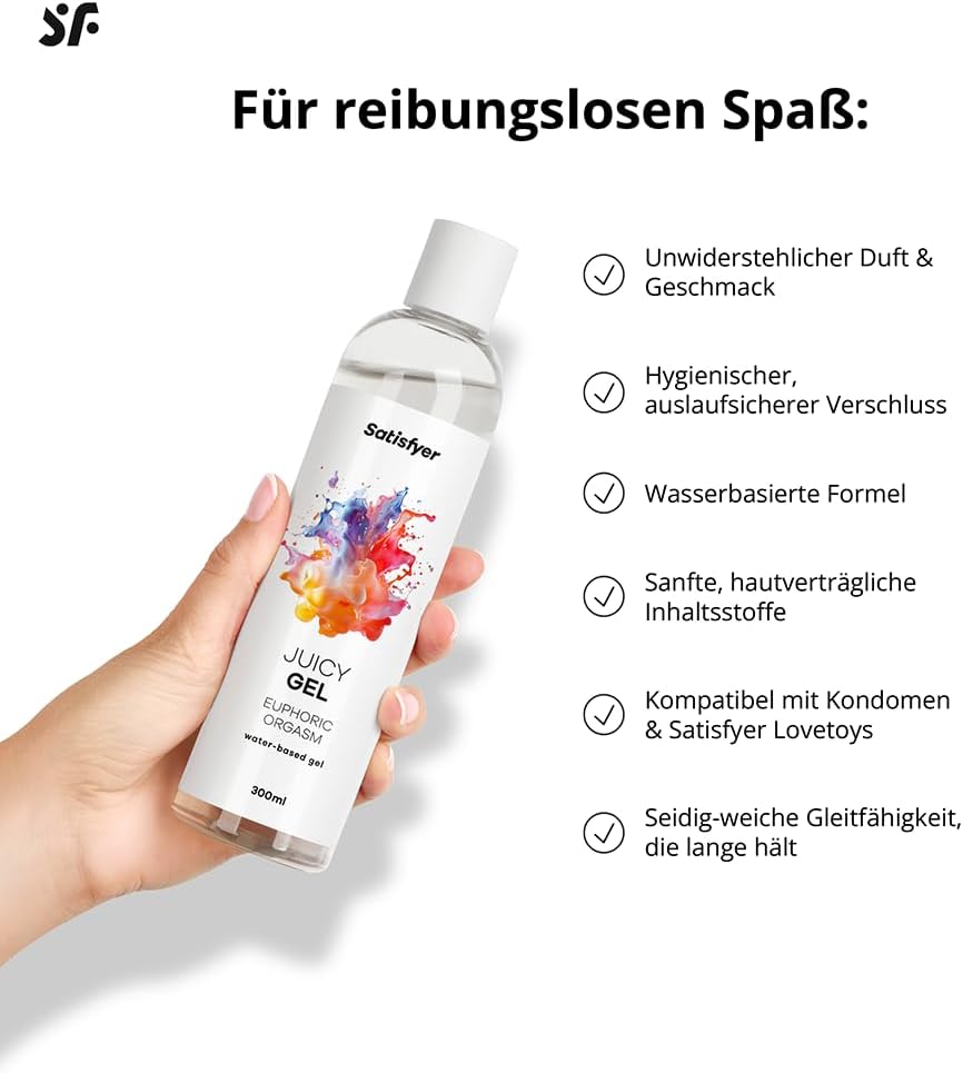 Satisfyer Euphoric Orgasm 300 ml | Water Based, Oil & Fat Free | Lubricant | Stimulierendes Gleitgel für Frauen | Leicht abwaschbar & kondomgeeignet | Intensivierend & durchblutungsfördernd | Erotik – Bild 5