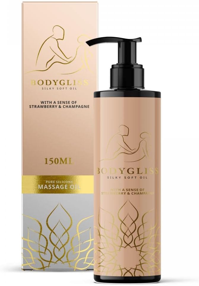 BodyGliss 2-in-1 Massage Oil and Silicone-Based Lubricant 150 ml (Strawberry & Champagne)