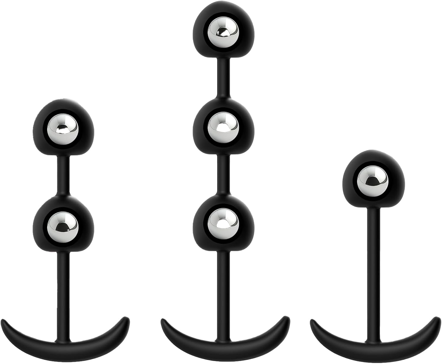 BDSMYEE 3-Piece Silicone Balls Set, Beads Plugs with Built-in Steel Ball, Stretcher Chain G-Spot Stimulator Toys for Couples Extreme Sex – Bild 8