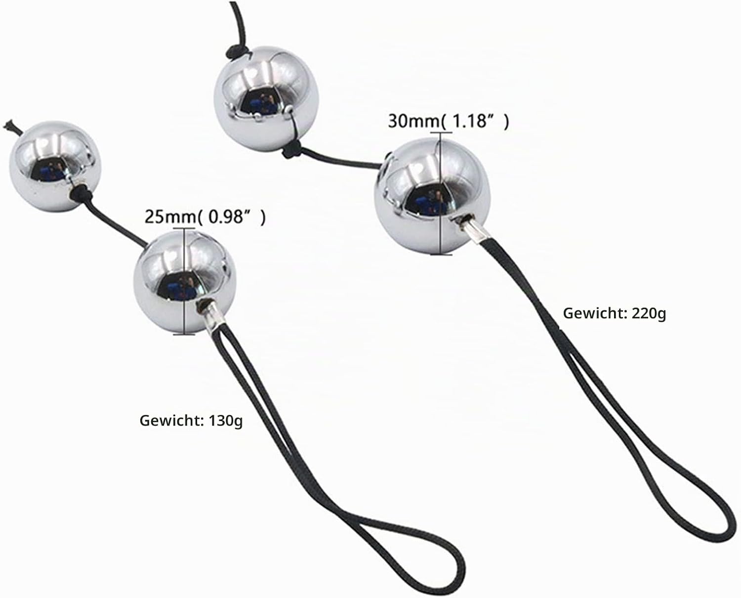 Stainless Steel Beads Vaginal Balls Chain with 2 Balls G Spot Anus Dilator Balls Metal Beads SM Sex Toys for Women Men Couples Beads Diameter 30 mm – Bild 4
