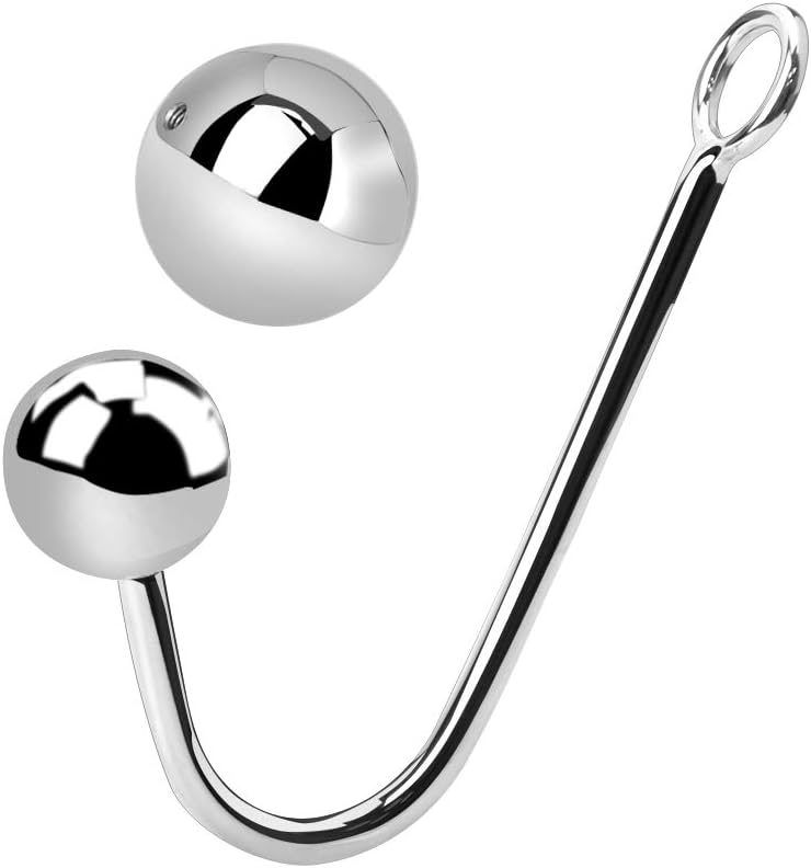 Roluck Hook with 2 Interchangeable Balls Stainless Steel Hook for Men Women Toy
