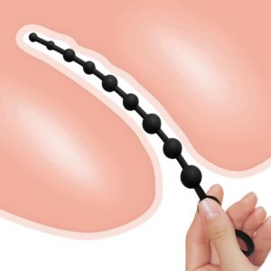 35 cm Silicone Chain, Silicone Balls, Chain with 10 Balls, Long Balls, Butt Plug, Waterproof Anus Masturbator, Sex Toy for Men and Women (10 Diameter 1.1 – 2.4 cm)