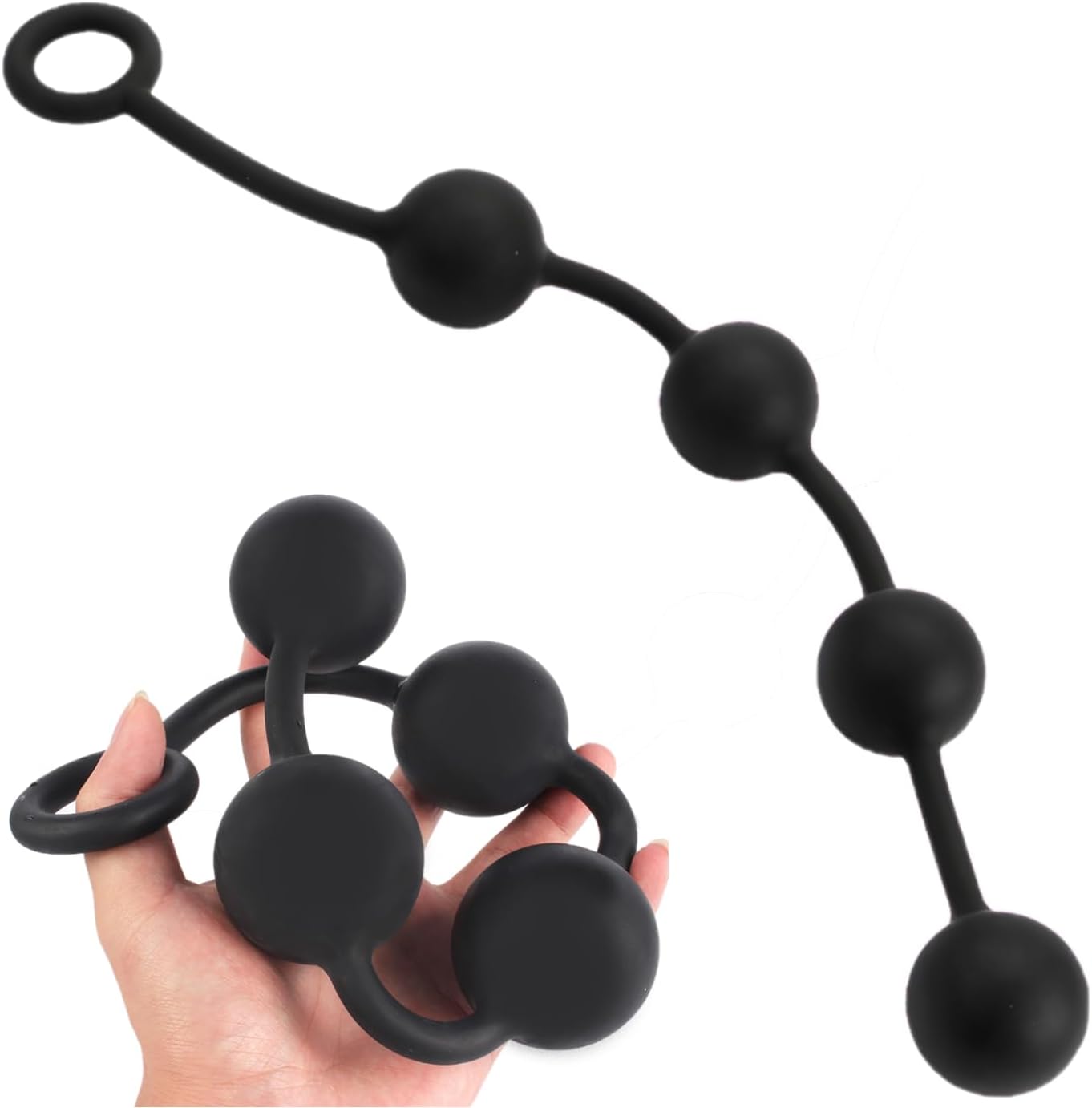Fops A102M Beads XXL (40 cm) Diameter 3.9 cm Extra Large Silicone Beads 4 Step Beads with Retaining Ring Chain for Advanced Users – Bild 5
