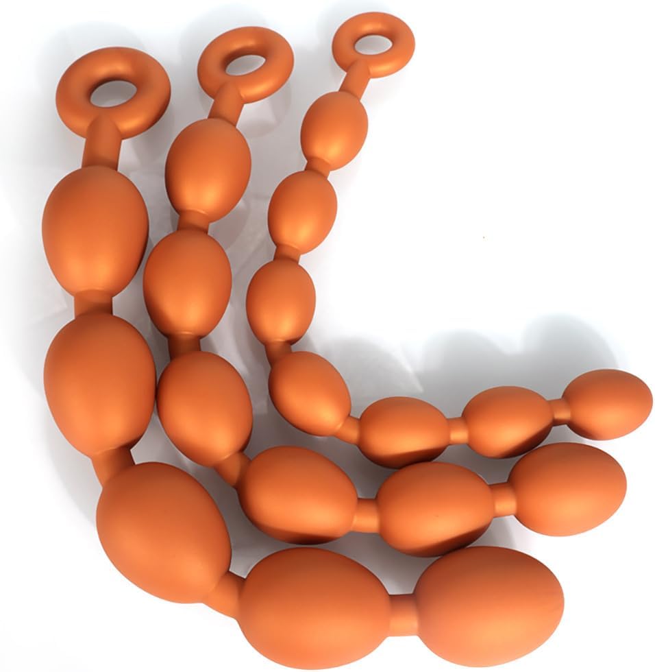 Jixaxe Silicone Balls Chain with 5/6/7 Balls Plugs for Sexual Stimulation Gradually, Dildo with Balls Beads Sex Toy for Men Women (S: 7 Balls)