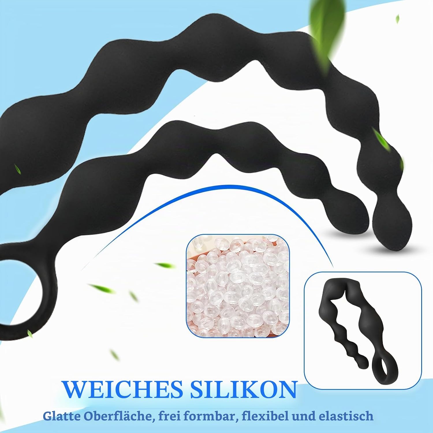 BDSMLOVE Plug Silicone for Women Men, 2 Pieces Butt Plug Balls Chain Plugs Sex Toy Toys Sex Toy for Women Extremely Hard Sex Toy for Couples Extreme Sex – Bild 3