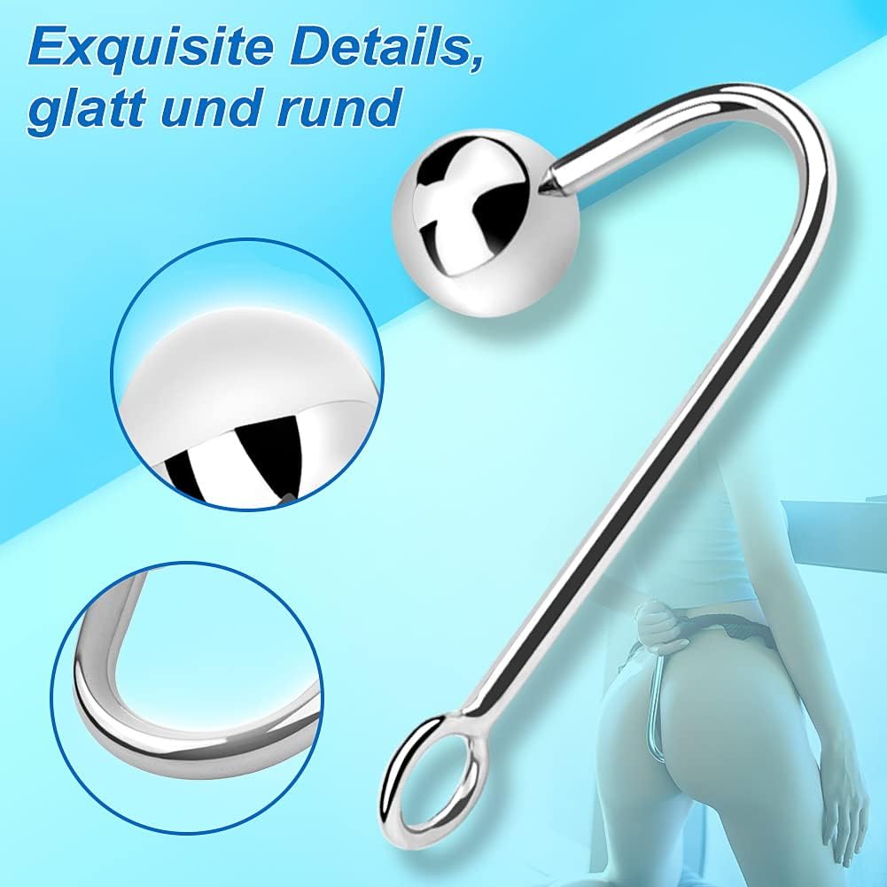 Roluck Hook with 2 Interchangeable Balls Stainless Steel Hook for Men Women Toy – Bild 3