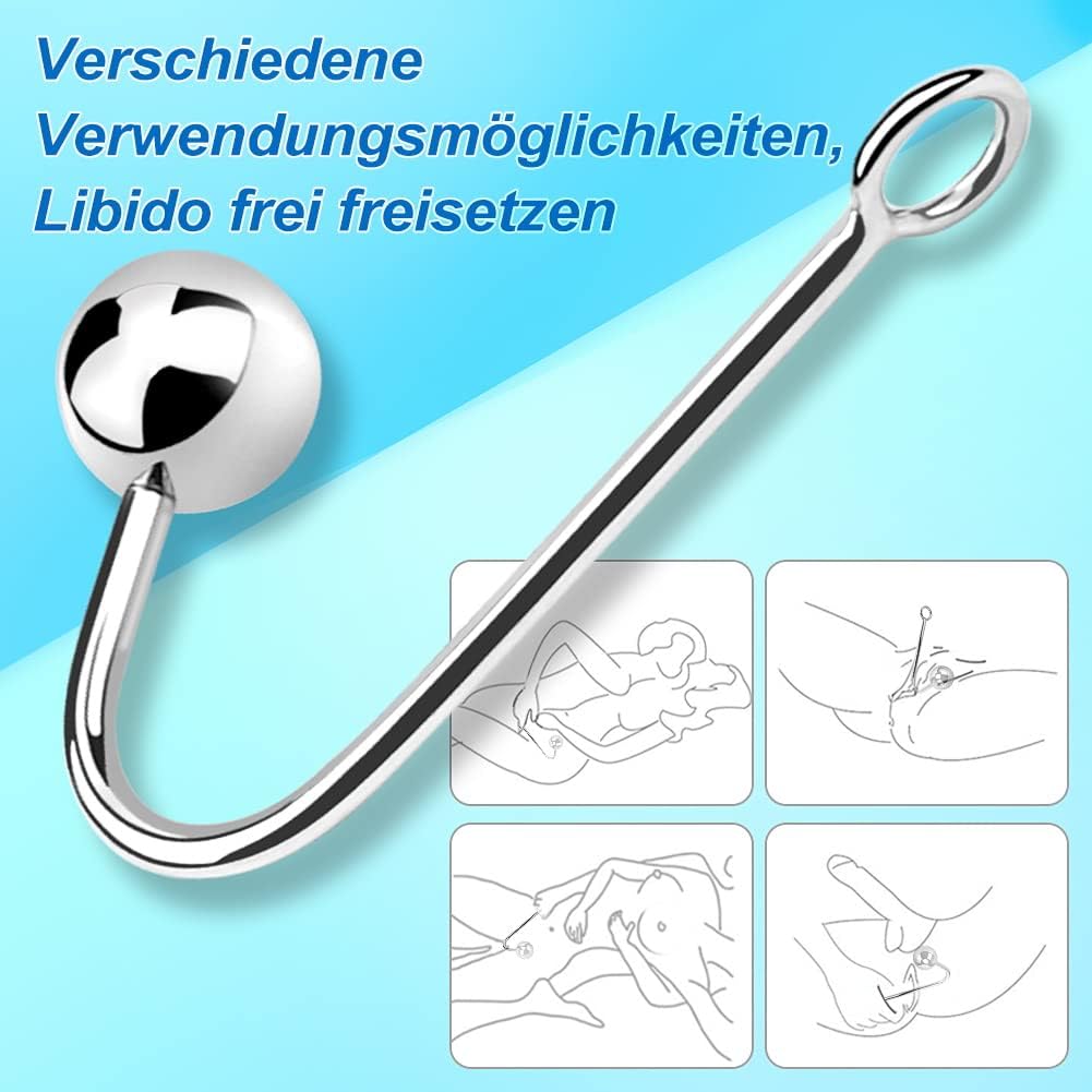 Roluck Hook with 2 Interchangeable Balls Stainless Steel Hook for Men Women Toy – Bild 6