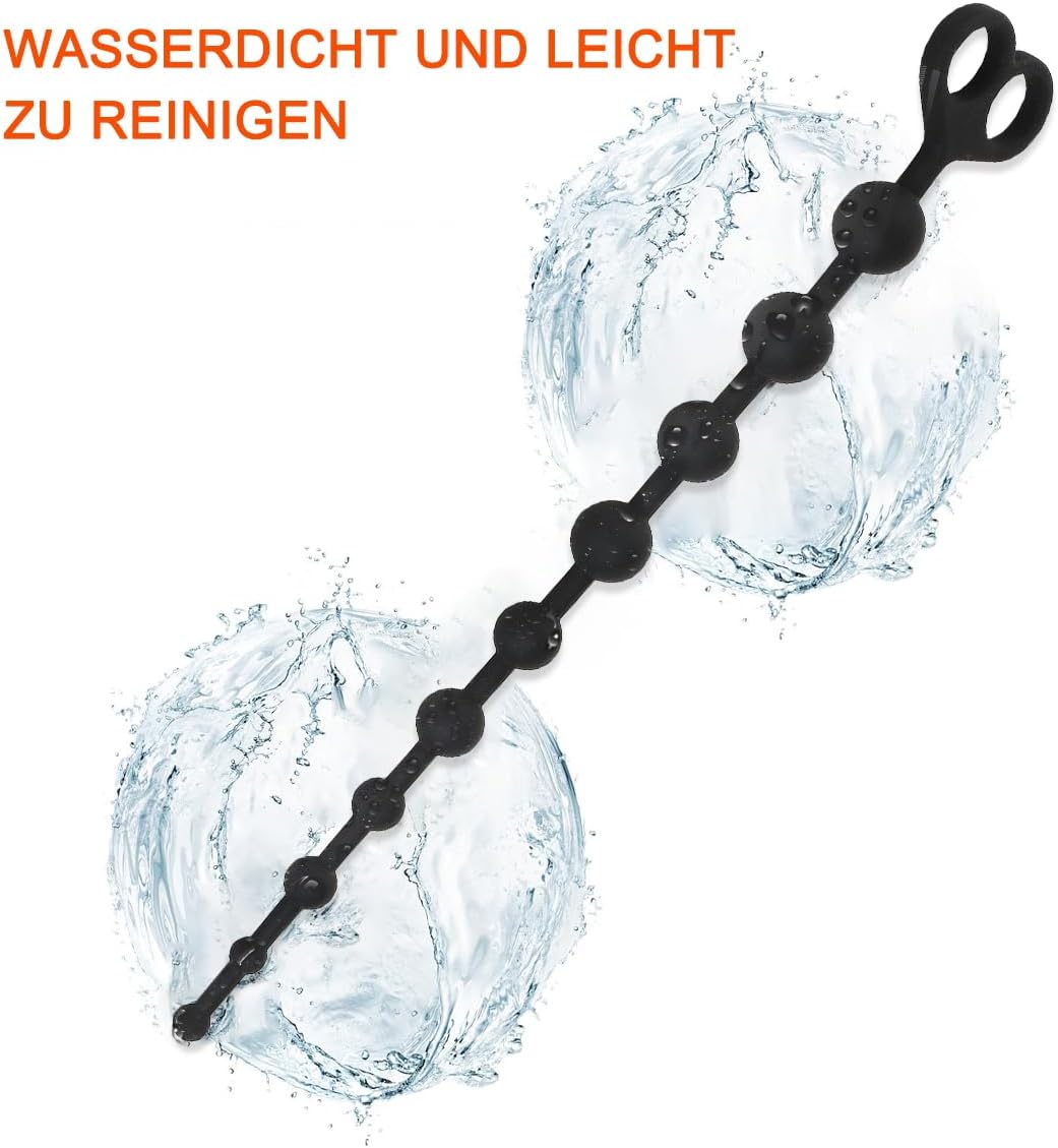 35 cm Silicone Chain, Silicone Balls, Chain with 10 Balls, Long Balls, Butt Plug, Waterproof Anus Masturbator, Sex Toy for Men and Women (10 Diameter 1.1 - 2.4 cm) – Bild 6