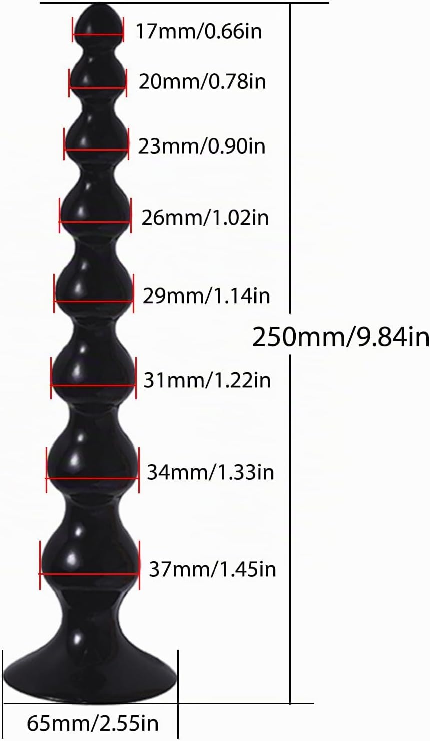 250 mm Balls Chain with 8 Beads, Dildo XXL Dilos Men with Dildo Suction Cup, Plug for Men Women Beginners Butt Plug Plugs Toys Sex Toy – Bild 2