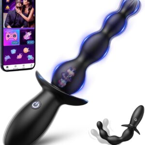 Tagnaff Handy Dildo Vibrator Plug for Beginners, Vibrators for Men, Women & Couples, 9 Vibrations, Prostate Stimulation Vibrator Sets, Plug, Sex Toy for Men, Women, App, Thin | For beginners, 9 vibrations, prostate stimulation, vibrator sets, plug, sex toy for men, women, app, balls