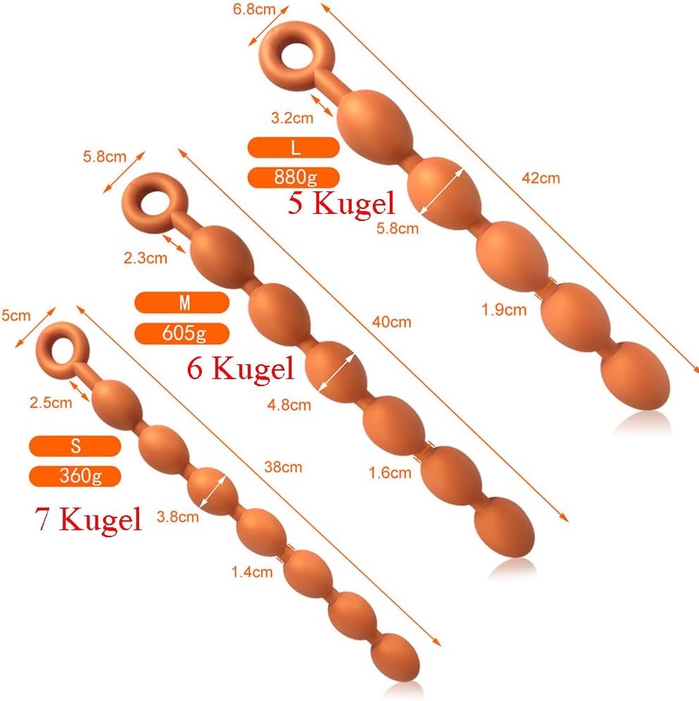 Jixaxe Silicone Balls Chain with 5/6/7 Balls Plugs for Sexual Stimulation Gradually, Dildo with Balls Beads Sex Toy for Men Women (S: 7 Balls) – Bild 2