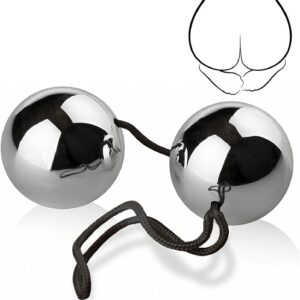 Stainless Steel Beads Vaginal Balls Chain with 2 Balls G Spot Anus Dilator Balls Metal Beads SM Sex Toys for Women Men Couples Beads Diameter 30 mm