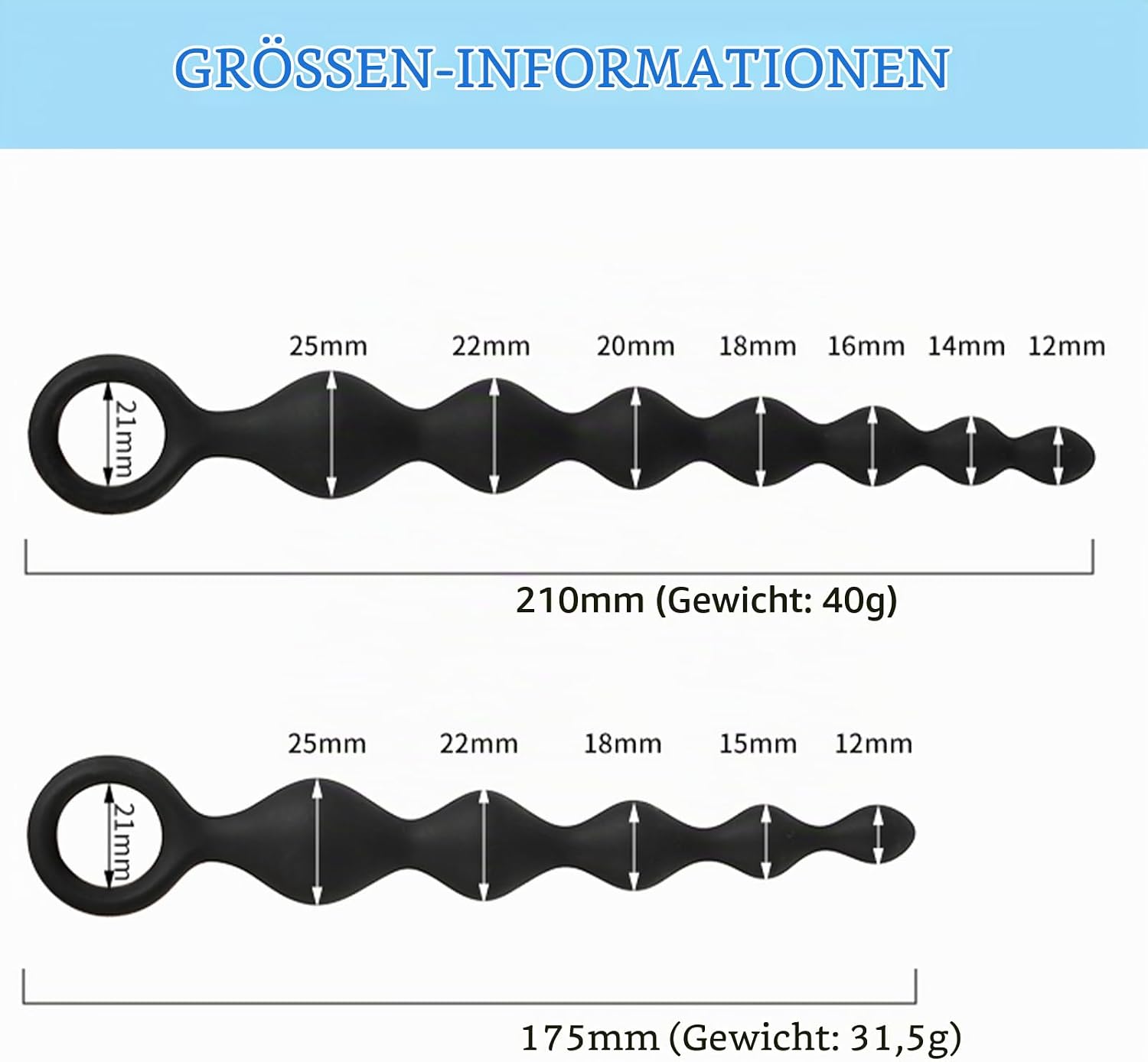 BDSMLOVE Plug Silicone for Women Men, 2 Pieces Butt Plug Balls Chain Plugs Sex Toy Toys Sex Toy for Women Extremely Hard Sex Toy for Couples Extreme Sex – Bild 2