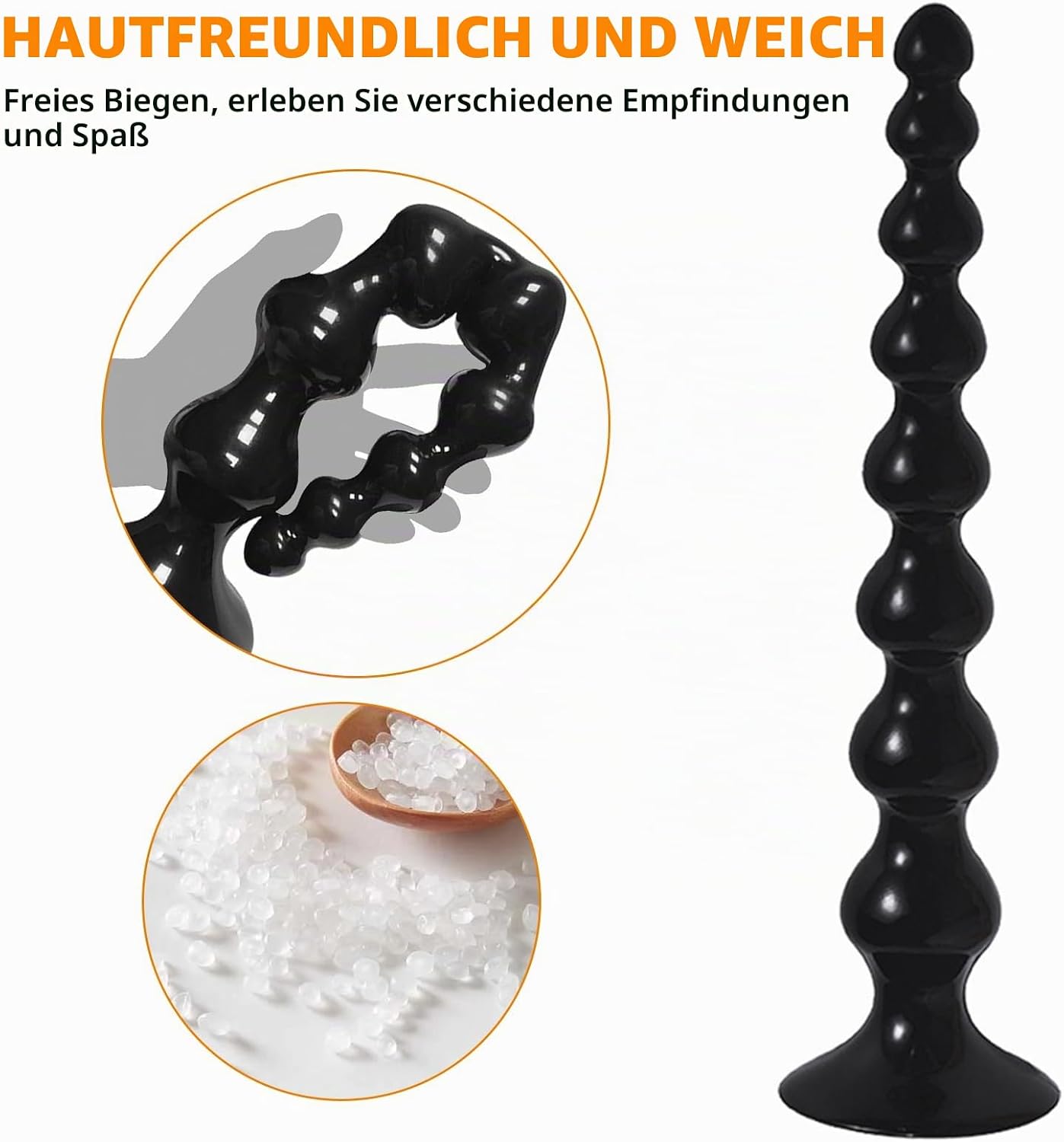 250 mm Balls Chain with 8 Beads, Dildo XXL Dilos Men with Dildo Suction Cup, Plug for Men Women Beginners Butt Plug Plugs Toys Sex Toy – Bild 3