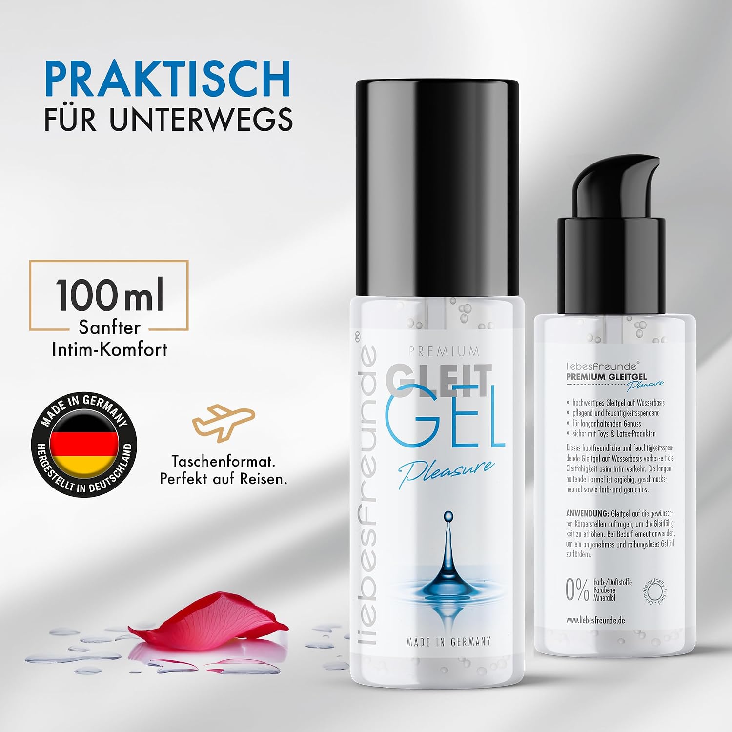Liebesfreunde Water-Based Premium Gel Lubricant - Pure Moisture Without Parabens, Water-Based Lubricant, 100 ml – Bild 9