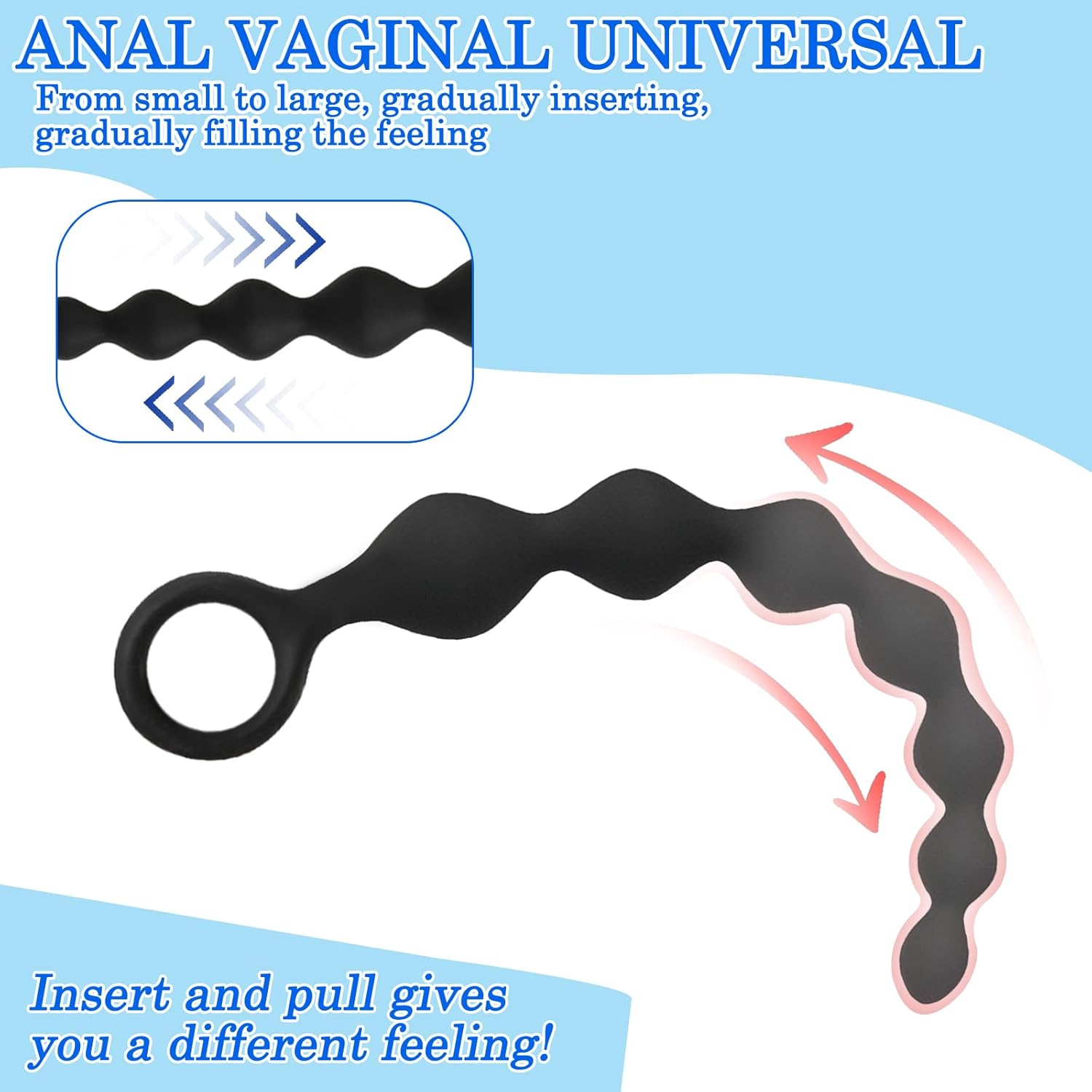 BDSMLOVE Plug Silicone for Women Men, 2 Pieces Butt Plug Balls Chain Plugs Sex Toy Toys Sex Toy for Women Extremely Hard Sex Toy for Couples Extreme Sex – Bild 5