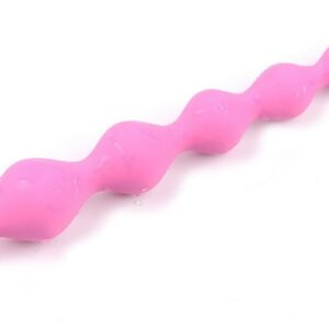 Silicone Balls Butt Plug with 7 Balls, Plug Chain with Beads, Butt Plug Plugs Masturbator Toys, Dildo Beads Sex Toy Men Women Extra Long Hook (Rose Red)