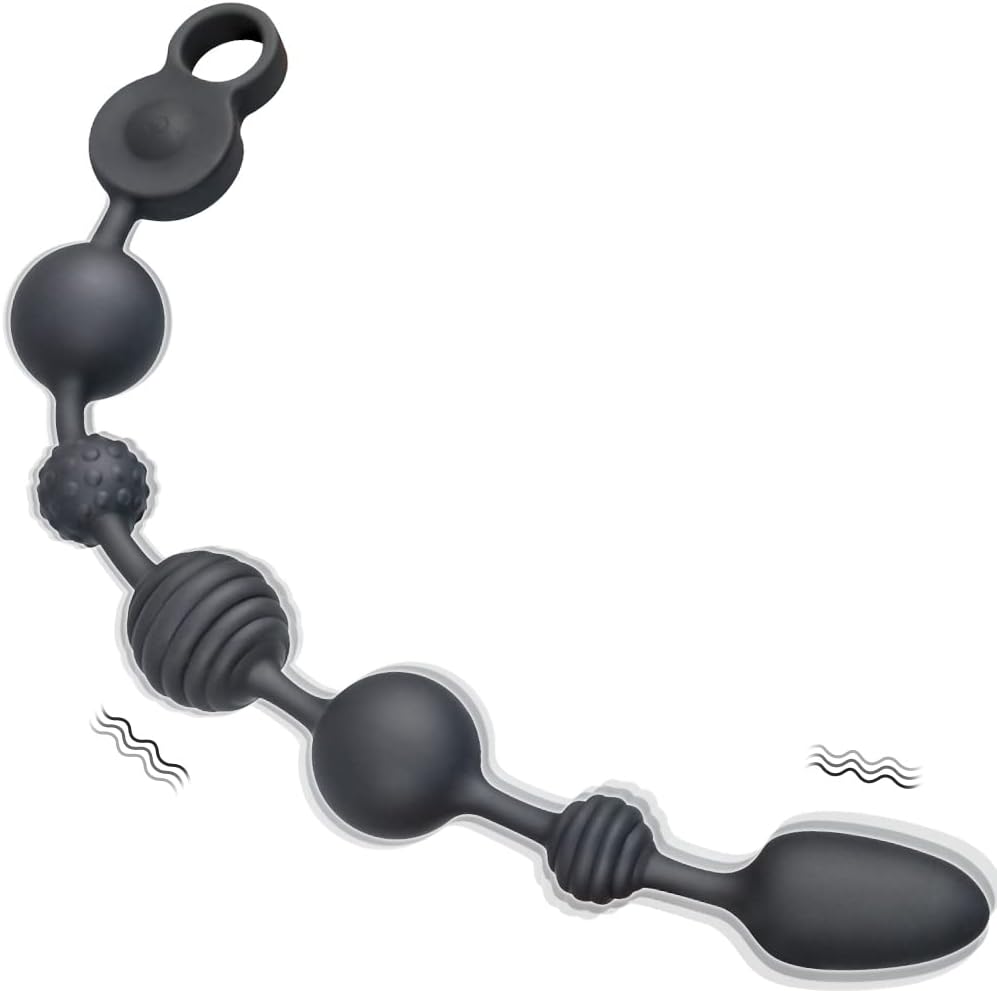 Silicone Balls Vibrator with 10 Vibration Modes and 3 Motors 6 Balls Chain Vibrator G-Spot Prostate Stimulator Plugs Beads Vibrators for Men Women Couples Anus Butt Plug (L) – Bild 4
