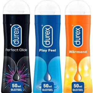 Durex Play Trial Pack with 3 Different Lubricants Perfect Glide & Feel & Warming (3 x 50 ml)