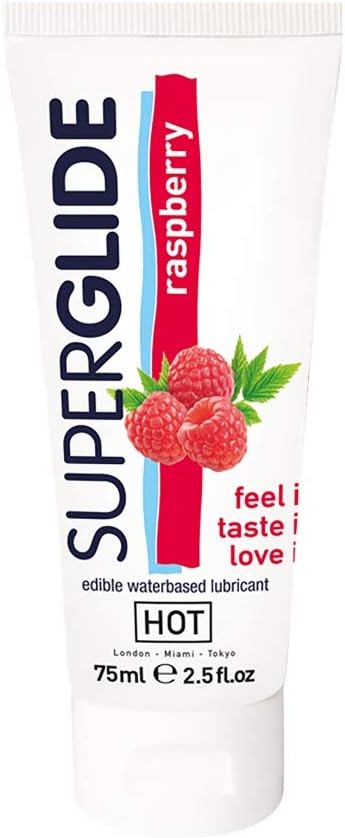 Superglide Edible Lubricant - Waterbased Raspberry 75 ml