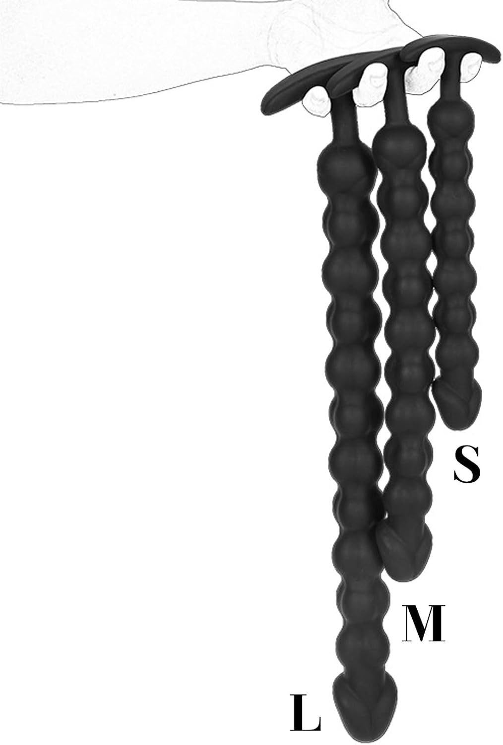 BDSMAGE Silicone Balls Butt Plug, Plug for Men and Women, Sex Toy Sex Toy, Extra Long Dildo, G-Spot Plugs, Plug Butt Plug, Anus Masturbator (L) – Bild 9