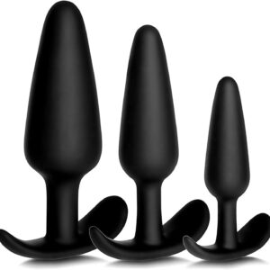 3-Piece Sex Toy Plug Set, Butt Plug, Plug, Three Sizes, Small + Medium + Large, Plug Sex Toys Silicone Butt Plug for Women and Men, Butt Plug for Women and Men 3