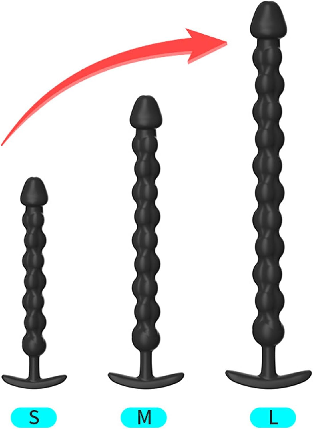 BDSMAGE Silicone Balls Butt Plug, Plug for Men and Women, Sex Toy Sex Toy, Extra Long Dildo, G-Spot Plugs, Plug Butt Plug, Anus Masturbator (L) – Bild 8