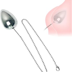 Plug Stainless Steel with Chain 3 Sizes Stretcher Set Made of Metal – Smooth Balls Dilators Dildo Ball Butt Plug Hook for Men Women Couples SM Sex Toy (M)