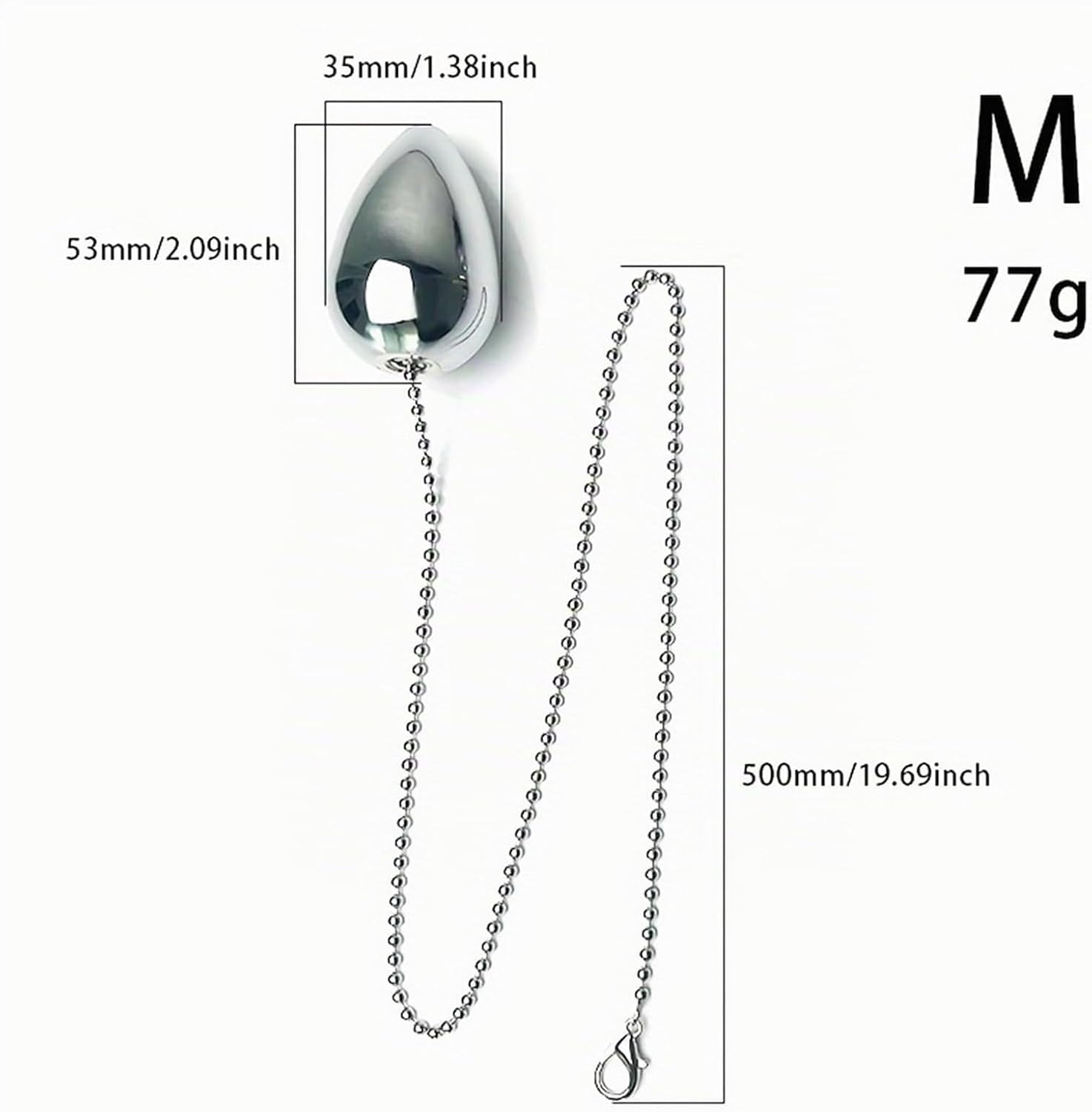 Plug Stainless Steel with Chain 3 Sizes Stretcher Set Made of Metal - Smooth Balls Dilators Dildo Ball Butt Plug Hook for Men Women Couples SM Sex Toy (M) – Bild 8
