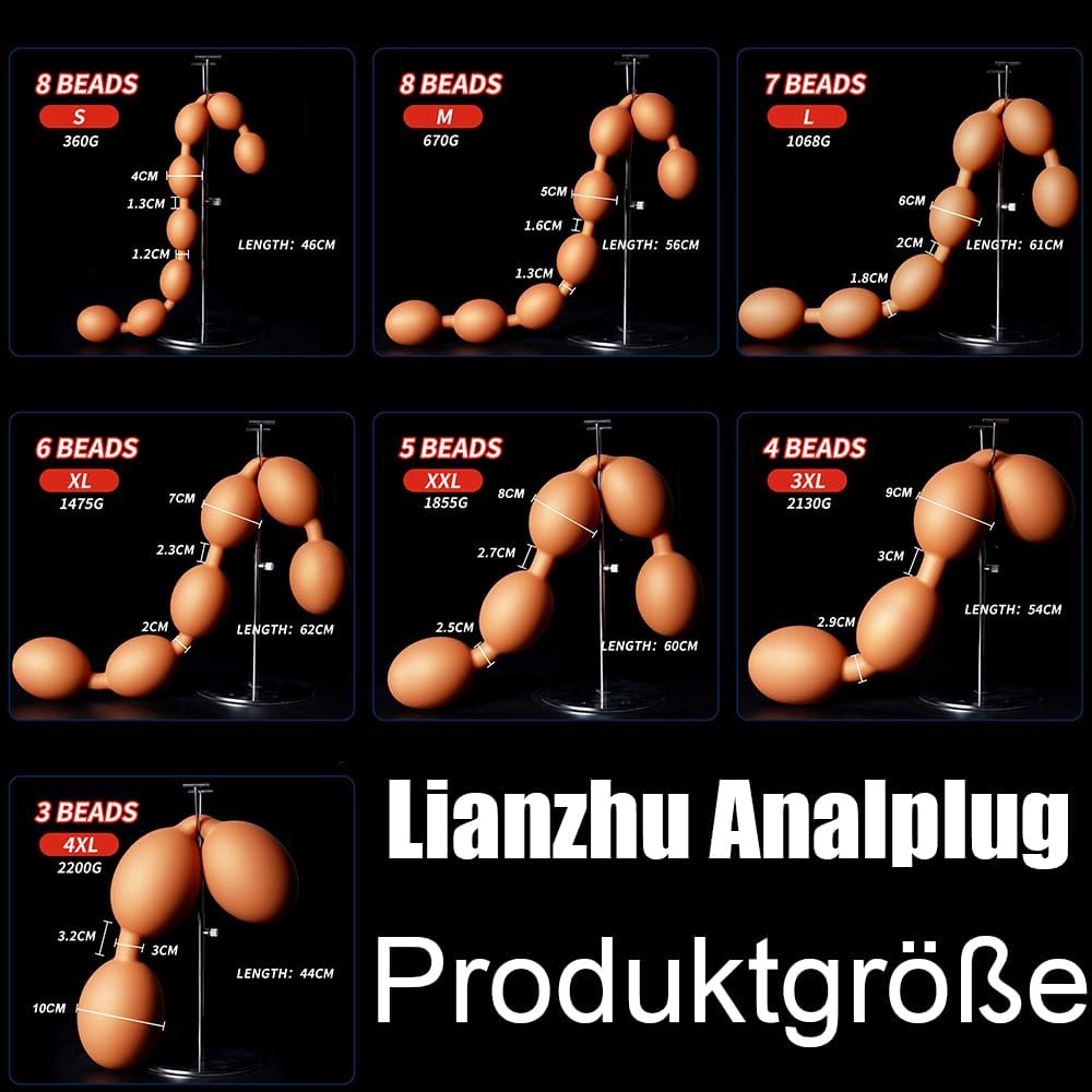 Beads Plug Butt Plug Dildo Giant Dildo Plug Liquid Silicone Masturbator Toys for Anus Expansion, Expander Extreme Sex Toy for Men Women (S) – Bild 2