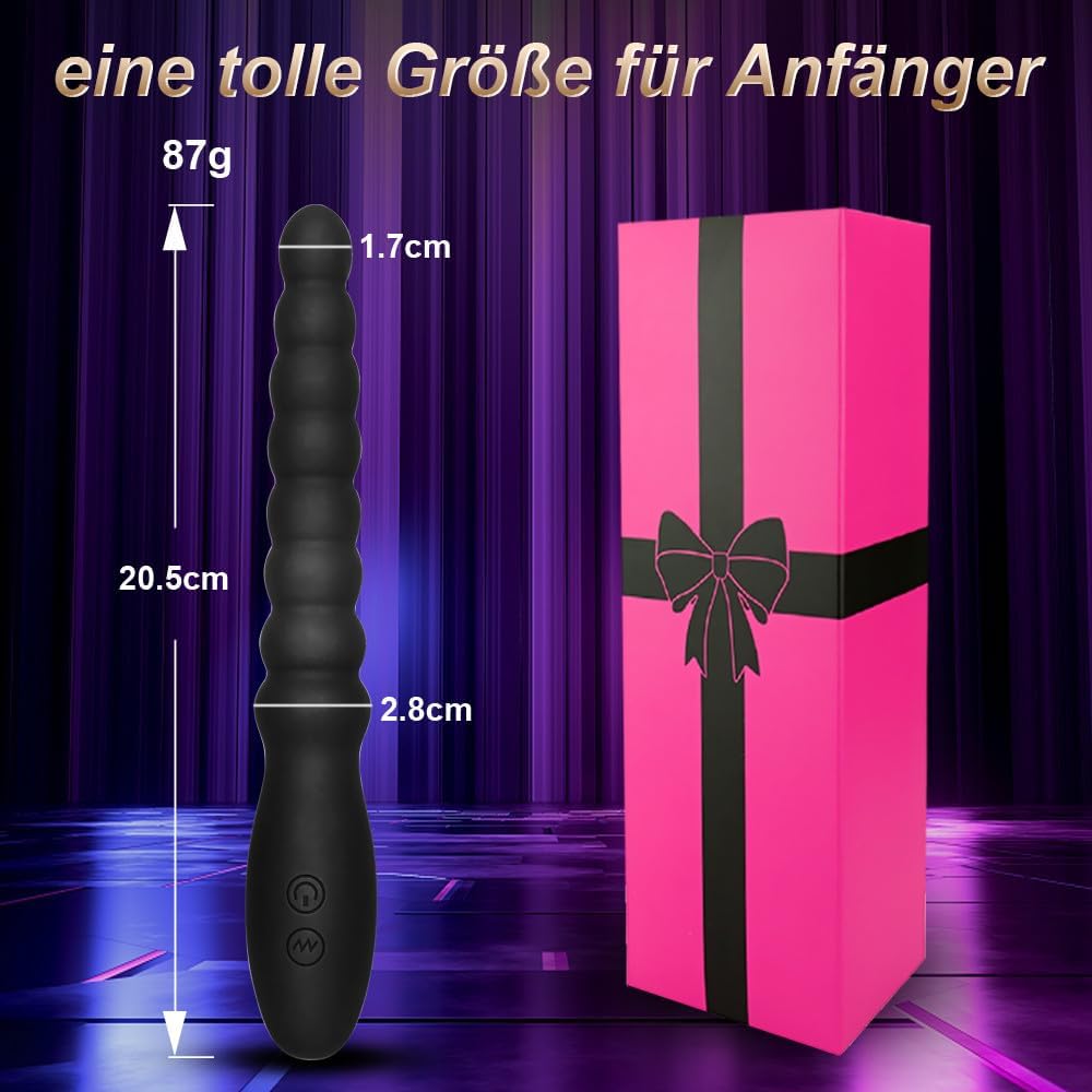 Vibrating Bead Toy for Men and Women, Couples, Rechargeable Vibrator, Waterproof G-Spot Stimulator, Male Prostate Massager, Gradient Silicone Dildo for Beginners – Bild 7