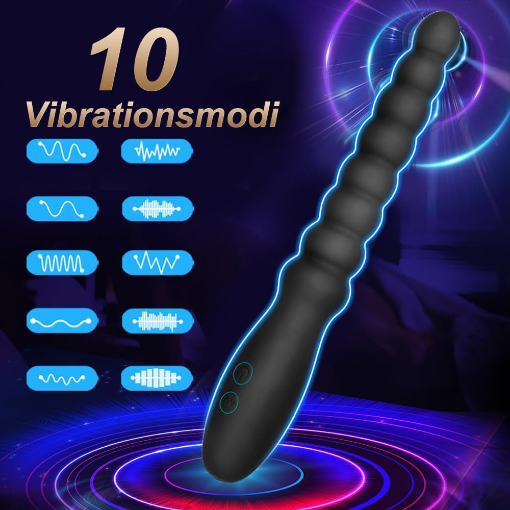 Vibrating Bead Toy for Men and Women, Couples, Rechargeable Vibrator, Waterproof G-Spot Stimulator, Male Prostate Massager, Gradient Silicone Dildo for Beginners – Bild 3