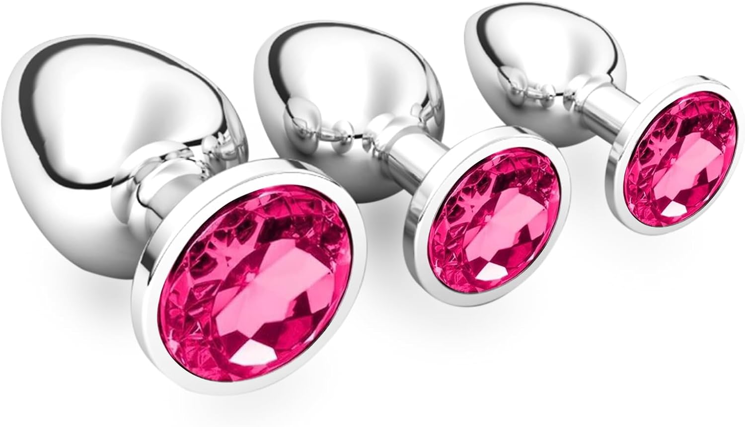 3 Pieces Small Medium Large Metal Plug Set with Crystal Diamond Sex Toy, Butt Plug for Women Men Couples Beginners for Women Men Plug Metal Set (Dark Purple)