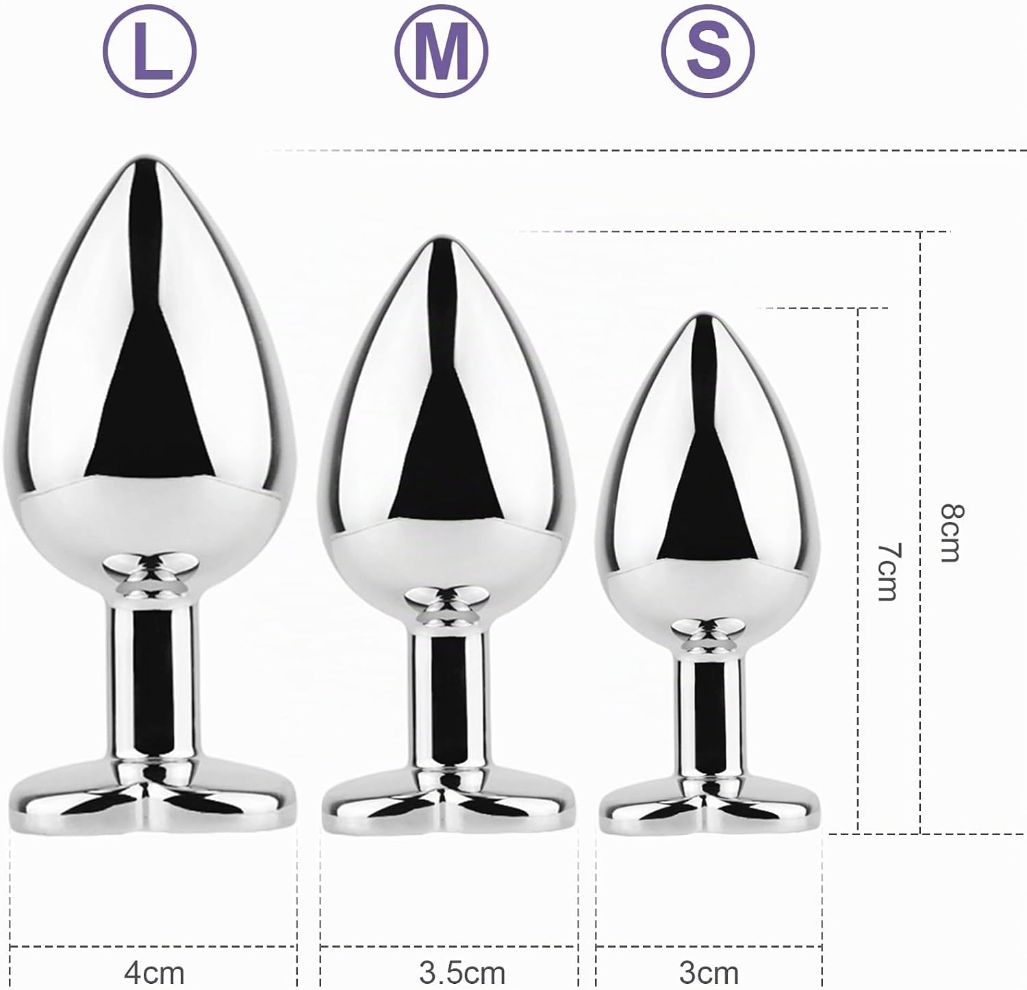 3 Pieces Plug Butt Plug, 3 Sizes for Women, Couples, Men, Beginners (Light Purple) – Bild 3