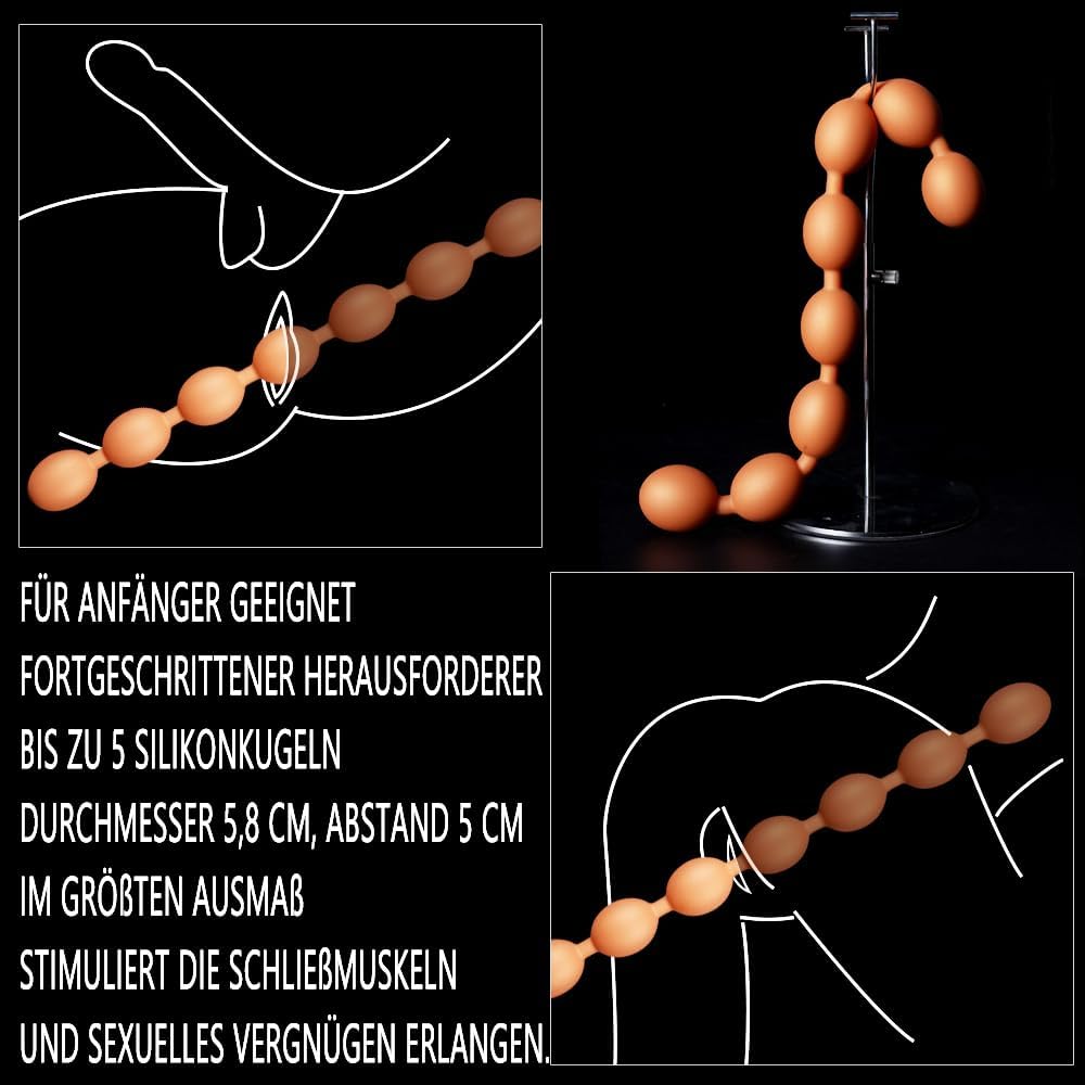 Beads Plug Butt Plug Dildo Giant Dildo Plug Liquid Silicone Masturbator Toys for Anus Expansion, Expander Extreme Sex Toy for Men Women (S) – Bild 5