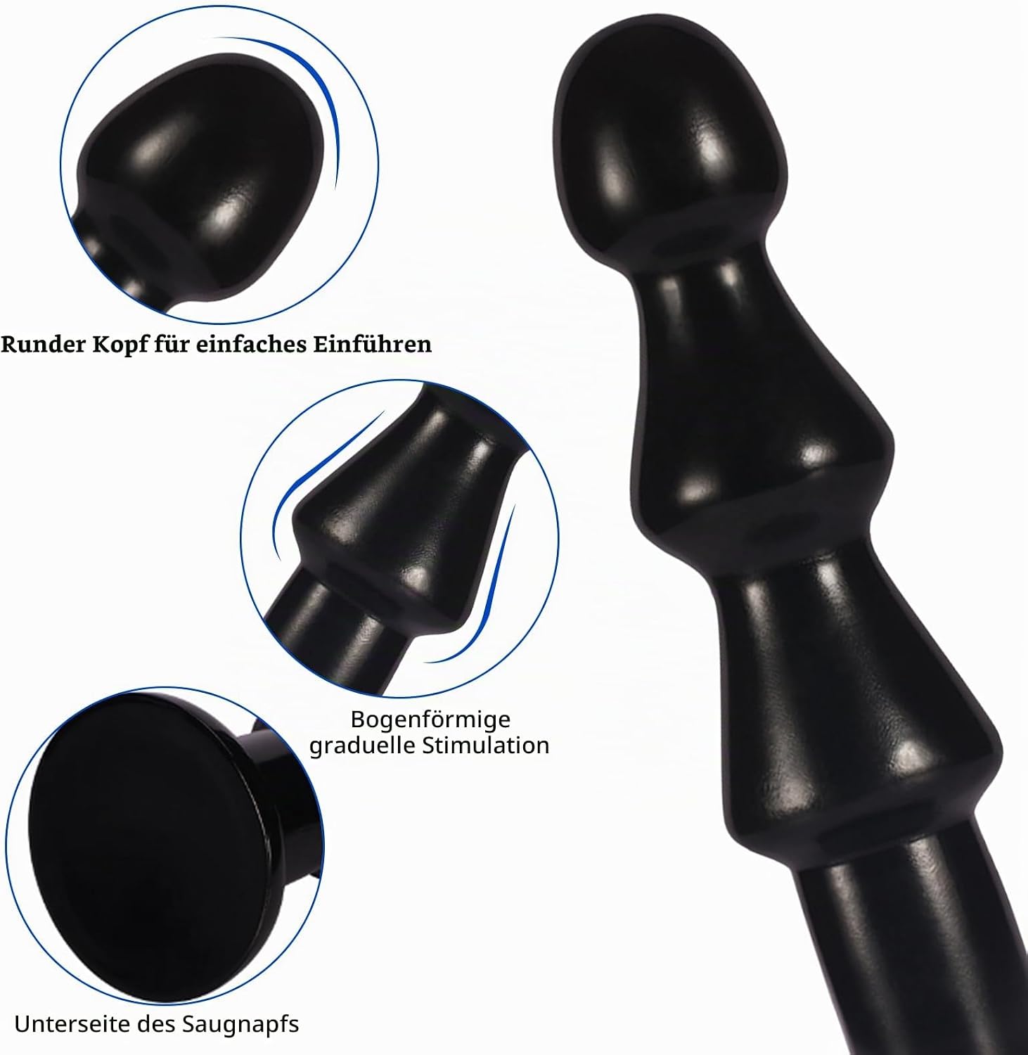 BDSMYOU 3.0 Balls Dildo, 200 mm Extra Thick Plug Dildos with 3 Beads, Plug for Women Men XXL, Giant Dildo Large Butt Plug Shower Stretcher, Sex Toy for Couples (S) – Bild 3