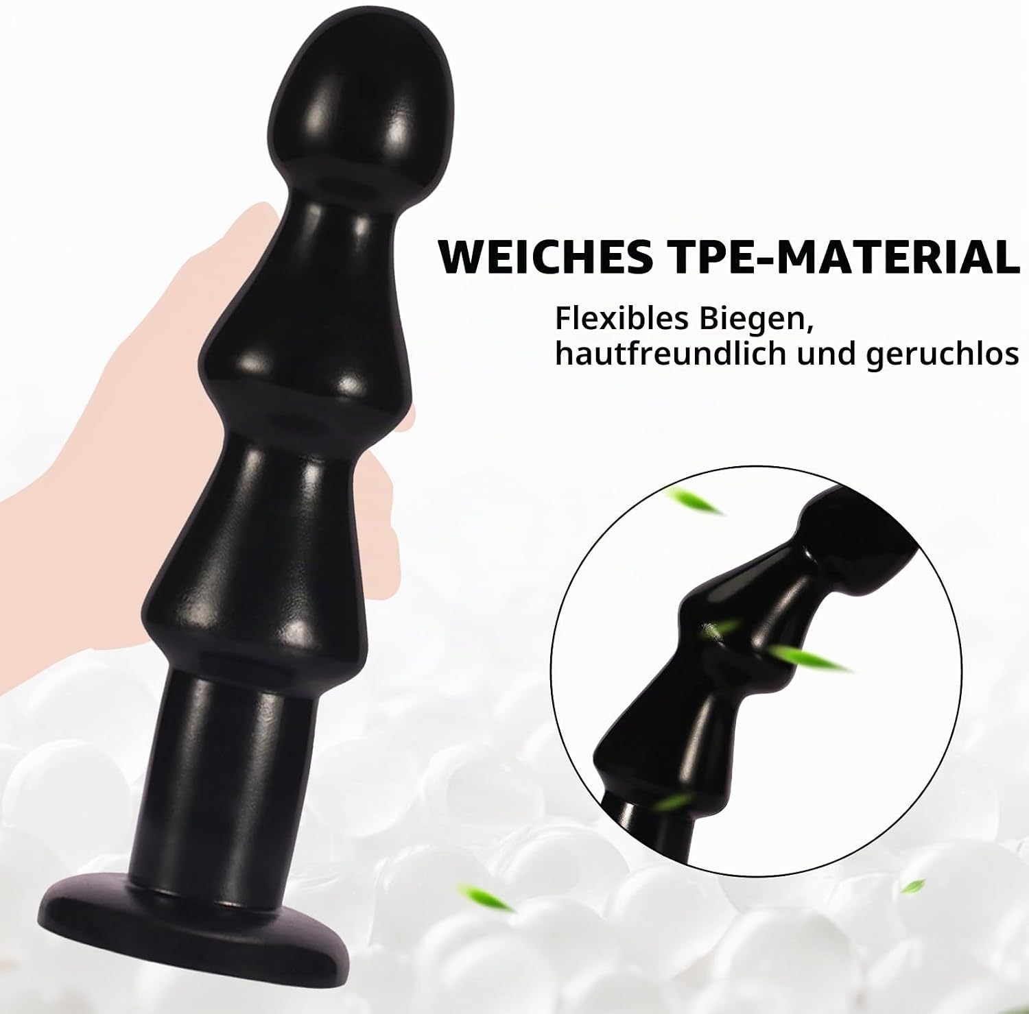 BDSMYOU 3.0 Balls Dildo, 200 mm Extra Thick Plug Dildos with 3 Beads, Plug for Women Men XXL, Giant Dildo Large Butt Plug Shower Stretcher, Sex Toy for Couples (S) – Bild 2